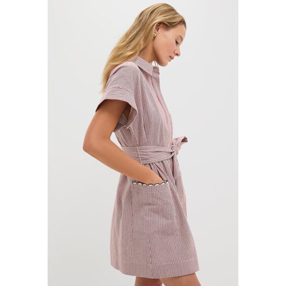 TUCKERNUCK Red and Blue Stripe Mini Ceci Dress Size L NWT Retail $198 Tuckernuck - Picture 6 of 8